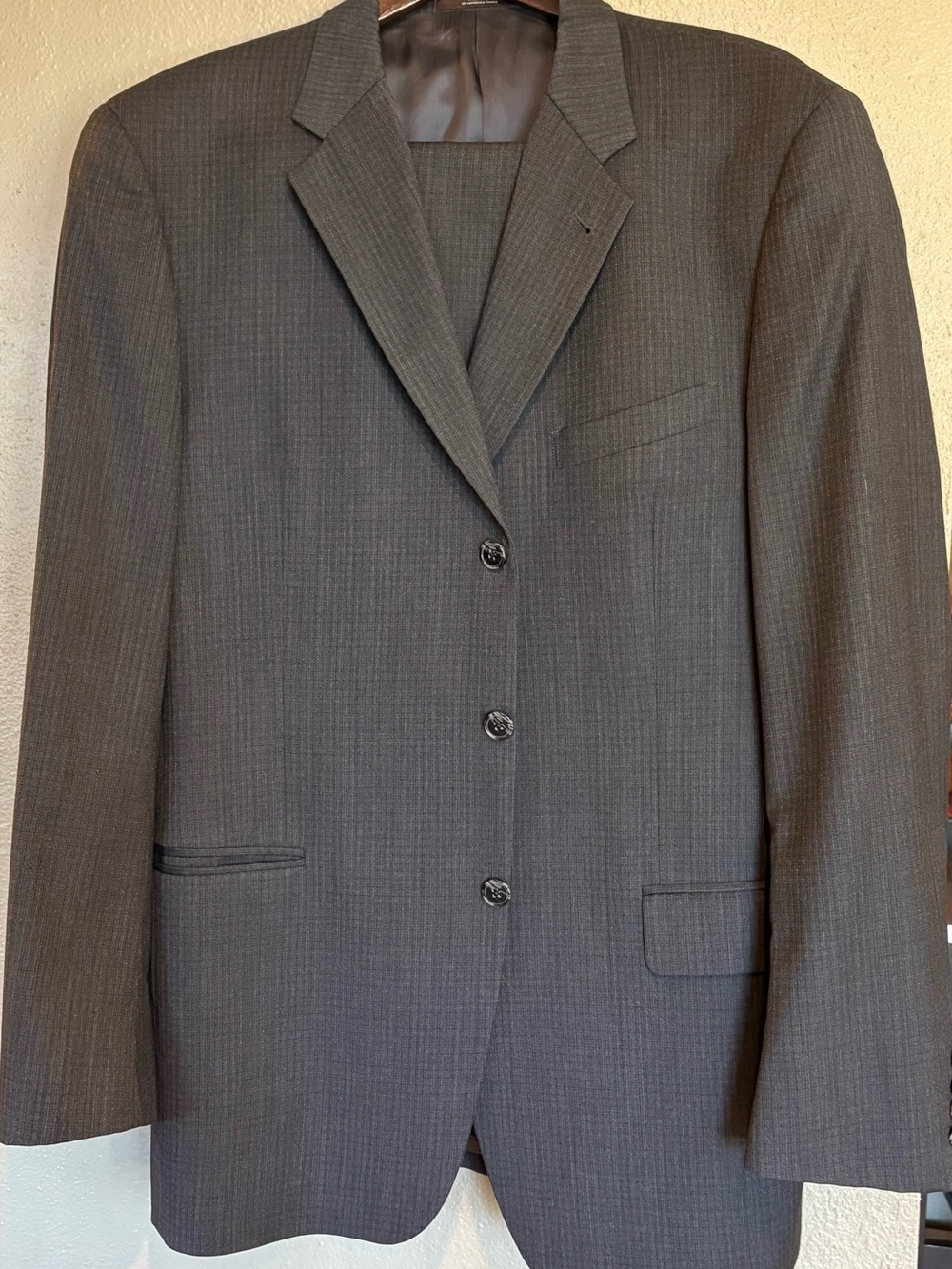 Joseph Abboud Nordstrom Men's Micro-Check Wool Charcoal Suit 42L